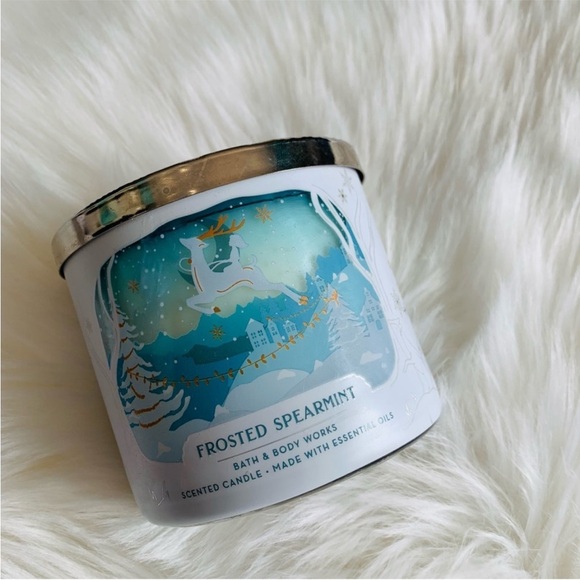 Bath & Body Works Frosted Spearmint re jarred 3 wick candle - Picture 6 of 7